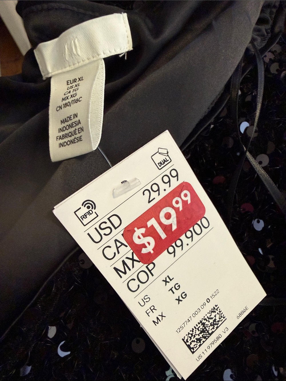 H&M Black Sequin Tie-Front Jacket - Picture 4 of 4